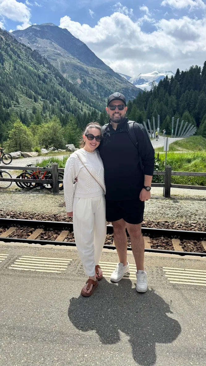 Jordan and his wife on a mountain trip